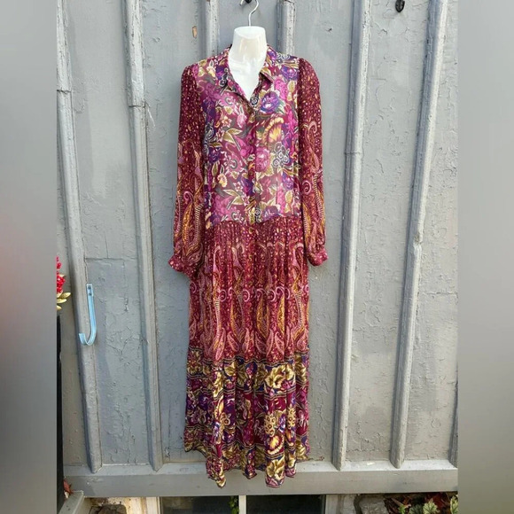 By Anthropologie Nikole Maxi Shirtdress, size M - Picture 4 of 11